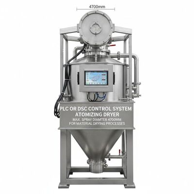 PLC Or DSC Control System Atomizing Dryer Featuring Maximum Spray Diameter 4700mm Designed for Material Drying Processes