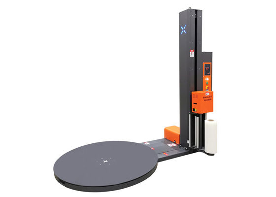 Manual Cut Film Pallet Stretch Wrapping Machine With PLC Touch Screen