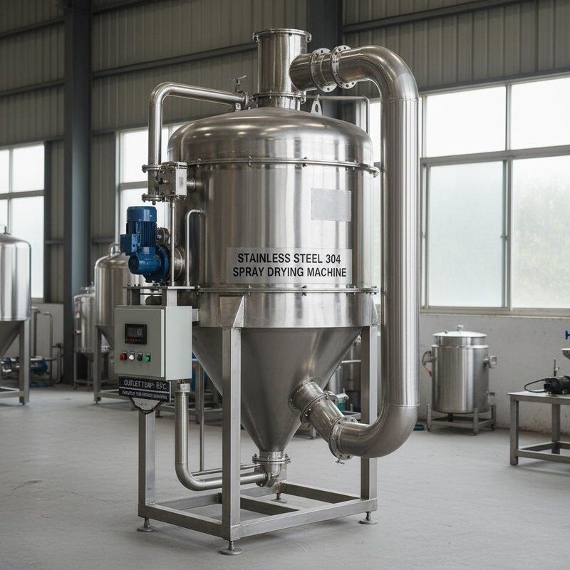 Stainless Steel304 Spray Drying Machine Maximum Spray Diameter 4700mm Outlet Temperature 80 to 90 Degree Suitable for Moisture Removal