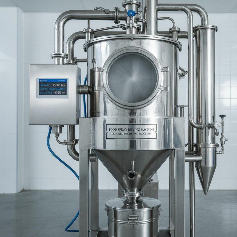 Food Spray Drying Machine Offering Rotary Speed 15500rpm and Maximum Spray Diameter 4700mm Designed for Drying Processes