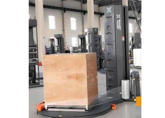Automatic Pallet Wrapping Machine With Cut Clamp Film Remote Control System